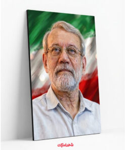 قاب شاسی شهید لاریجانی با پرچم سه رنگ ایران